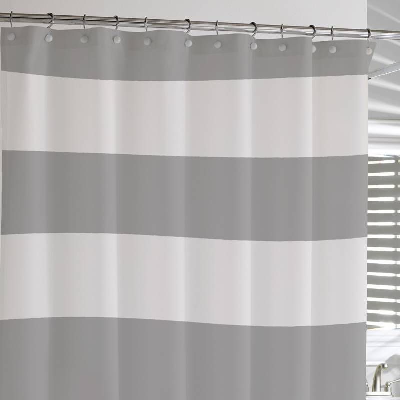 Stripe Shower Curtain Gray - Cassadecor
