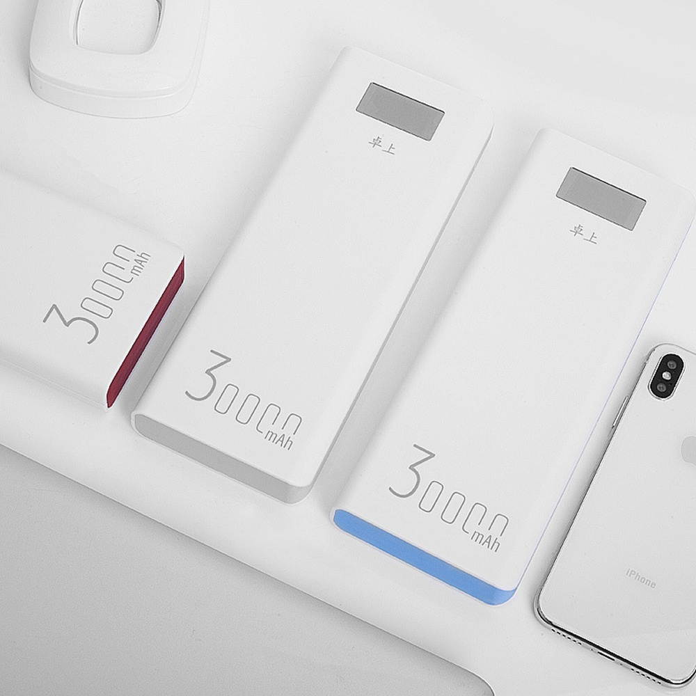 DIY Power Bank Case Portable Fast Charging LED Lighting For iPhone X XS 11Pro P30 Mate30 5G 9Pro 5G S10+ Note 10 5G Red