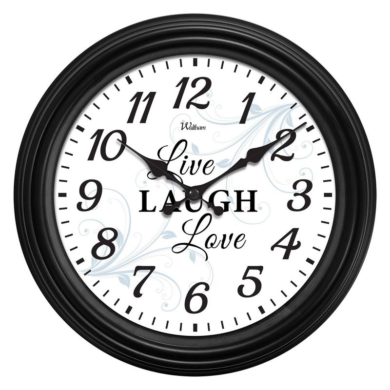 12" Live Love Laugh Dial with Black Case Wall Clock