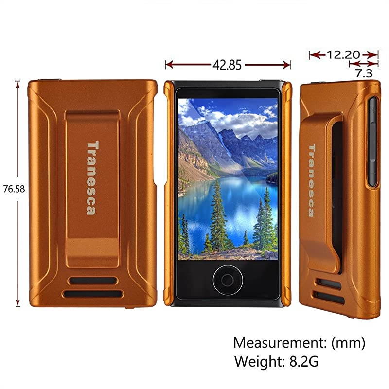 iPod Nano 7 case iPod Nano 7th amp 8th Generation Rubber Cover Shell case with Belt Clip and Premium Tempered Glass Screen Protector Sunset Orange