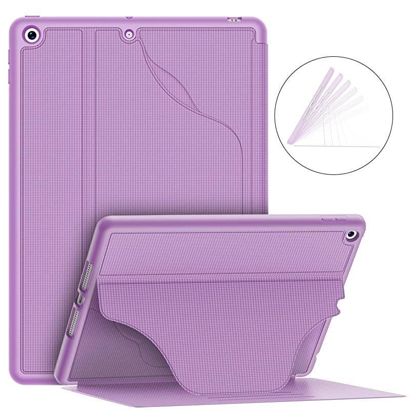Case for iPad 102 20202019 iPad 8th7th Generation Luxury Series Builtin Pencil Holder + 6 Magnetic Stand Angles + 360 Full Protection + Premium PU Leather SleepWake Cover Violet