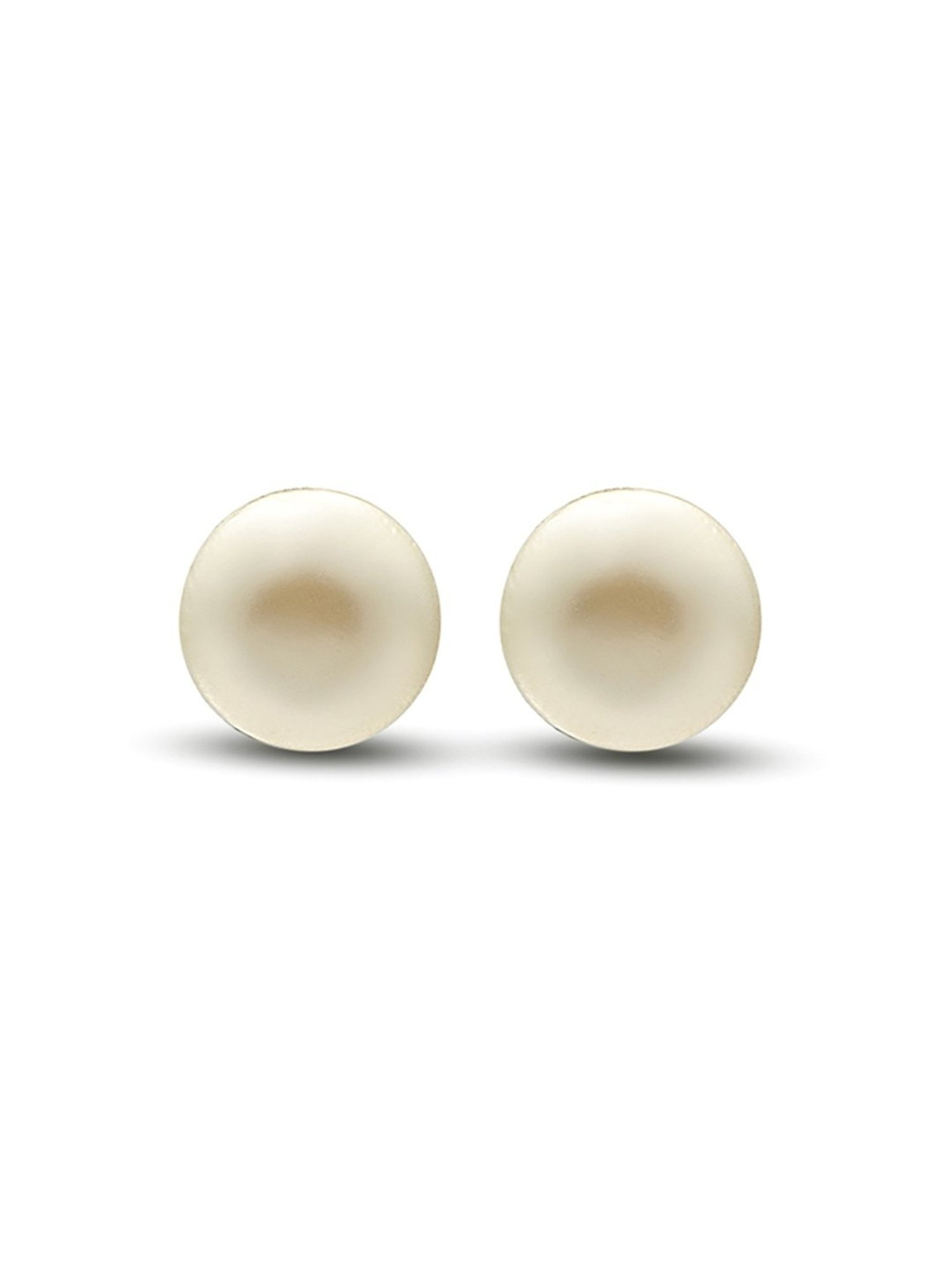 Silberry 92.5 Sterling Silver Swarovski Cream Pearl 6mm Earrings for Women