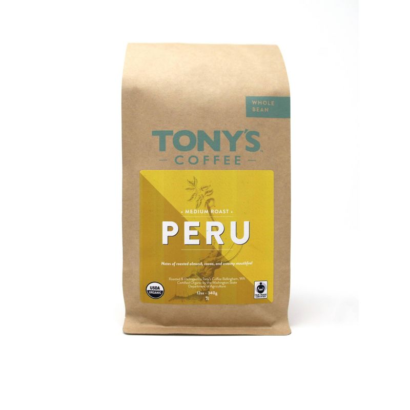 Tony's Coffee Peru Medium Roast Whole Bean Coffee - 12oz