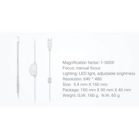 Supereyes Y003 5.4mm Waterproof Handheld USB Digital Microscope Magnifier Borescope Endoscope with Side Mirrors