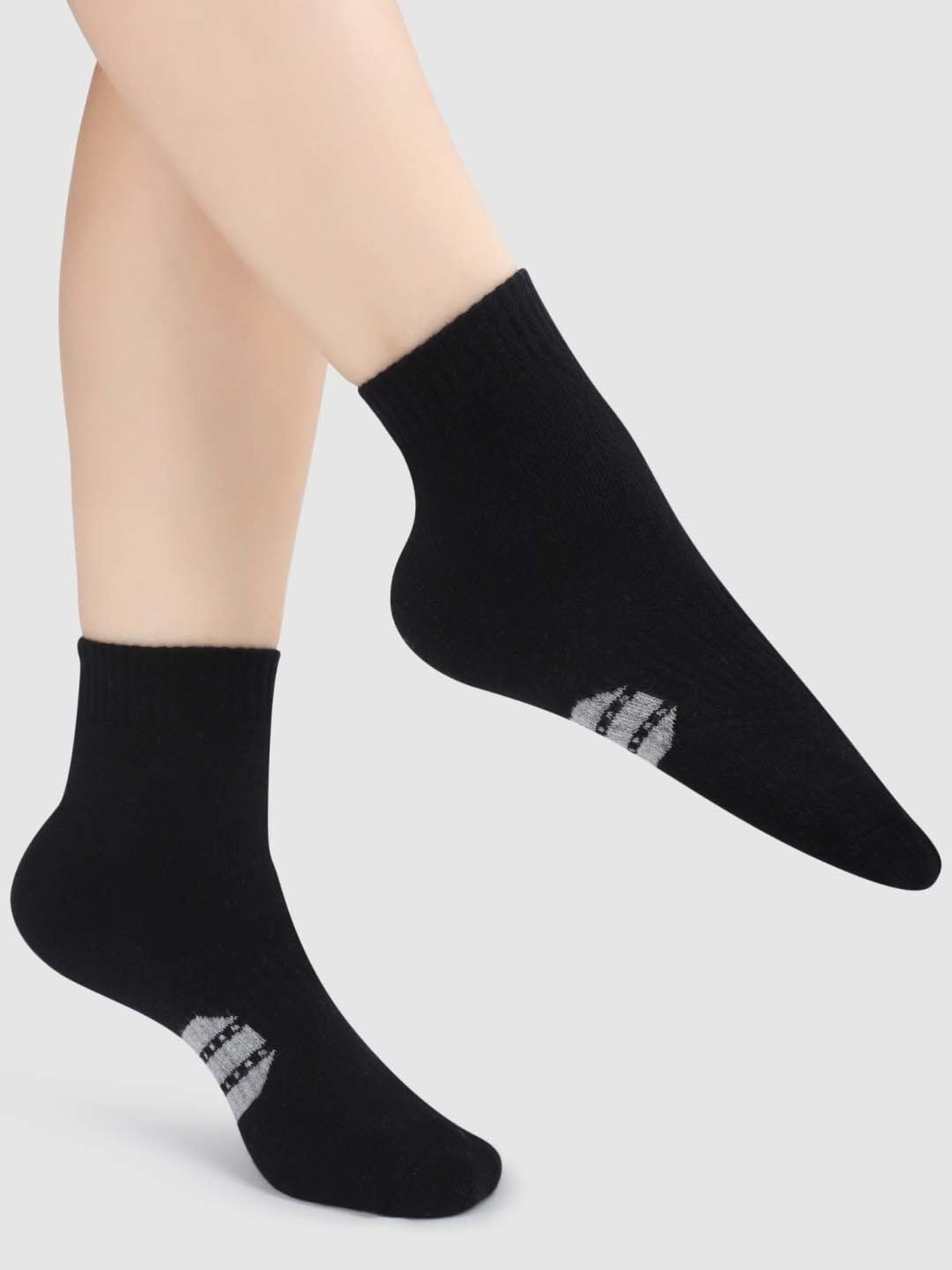NEXT2SKIN Black & Beige Cotton Ankle Socks - Pack Of 3