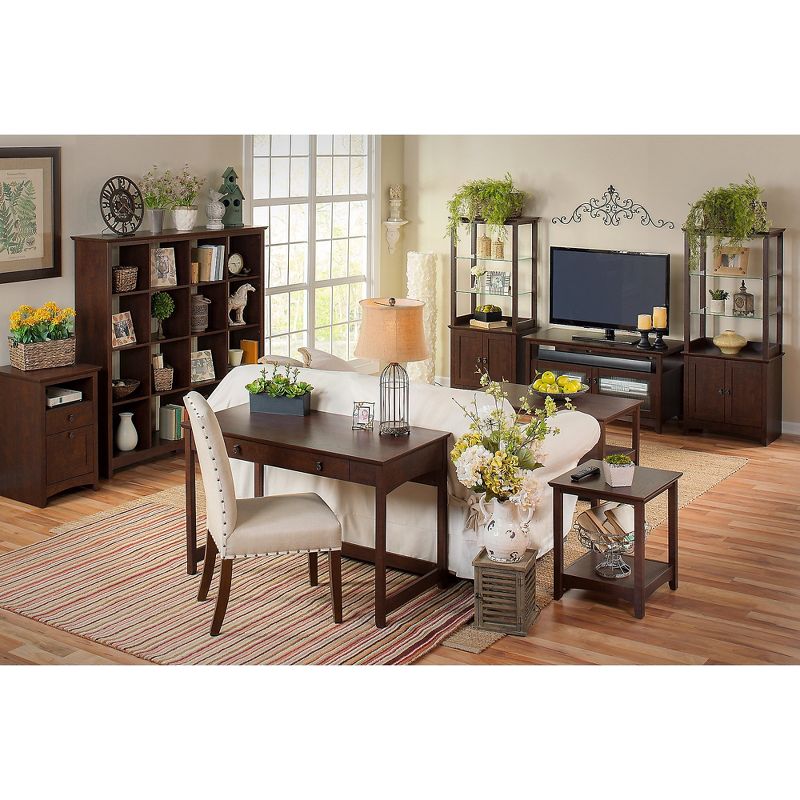 Bush Furniture Buena Vista Home Office Desk w/Tall Storage Cabinet Madison Cherry BUV026MSC