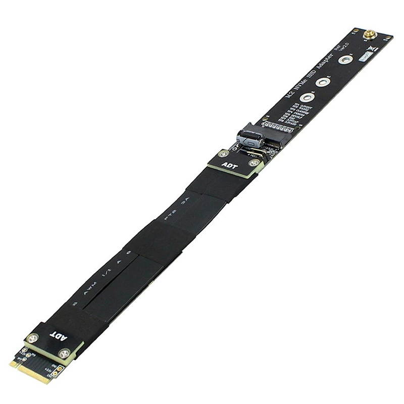 R44SF M.2 NVMe M Key Extension Cable SSD Riser Card Ribbon Line Support M2 to PCI Express 3.0 PCIe X4 Full Speed 32G/Bps(7.87in)