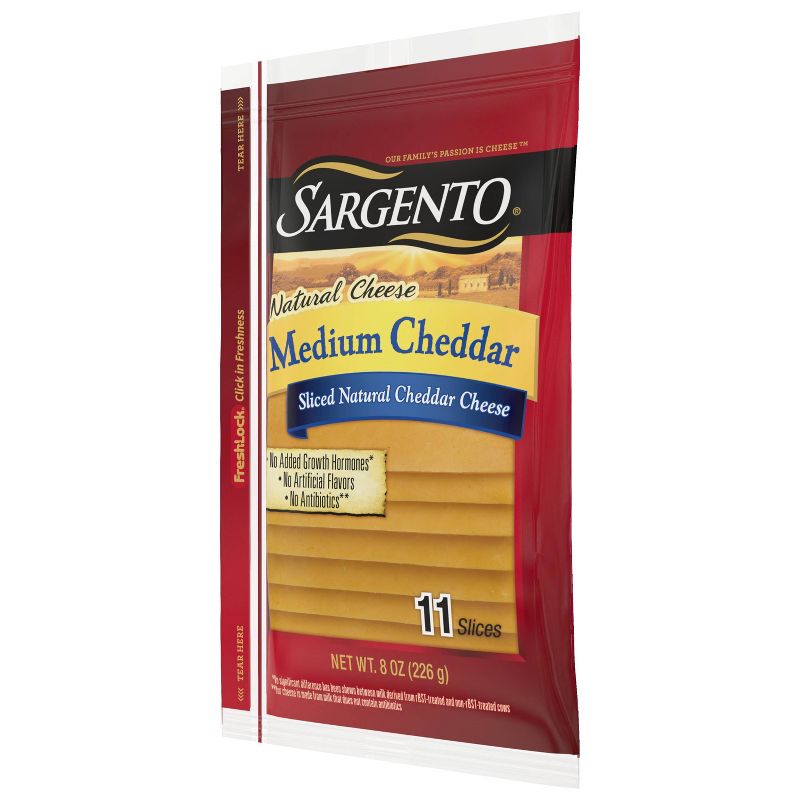 Sargento Natural Medium Cheddar Sliced Cheese - 8oz/11 slices
