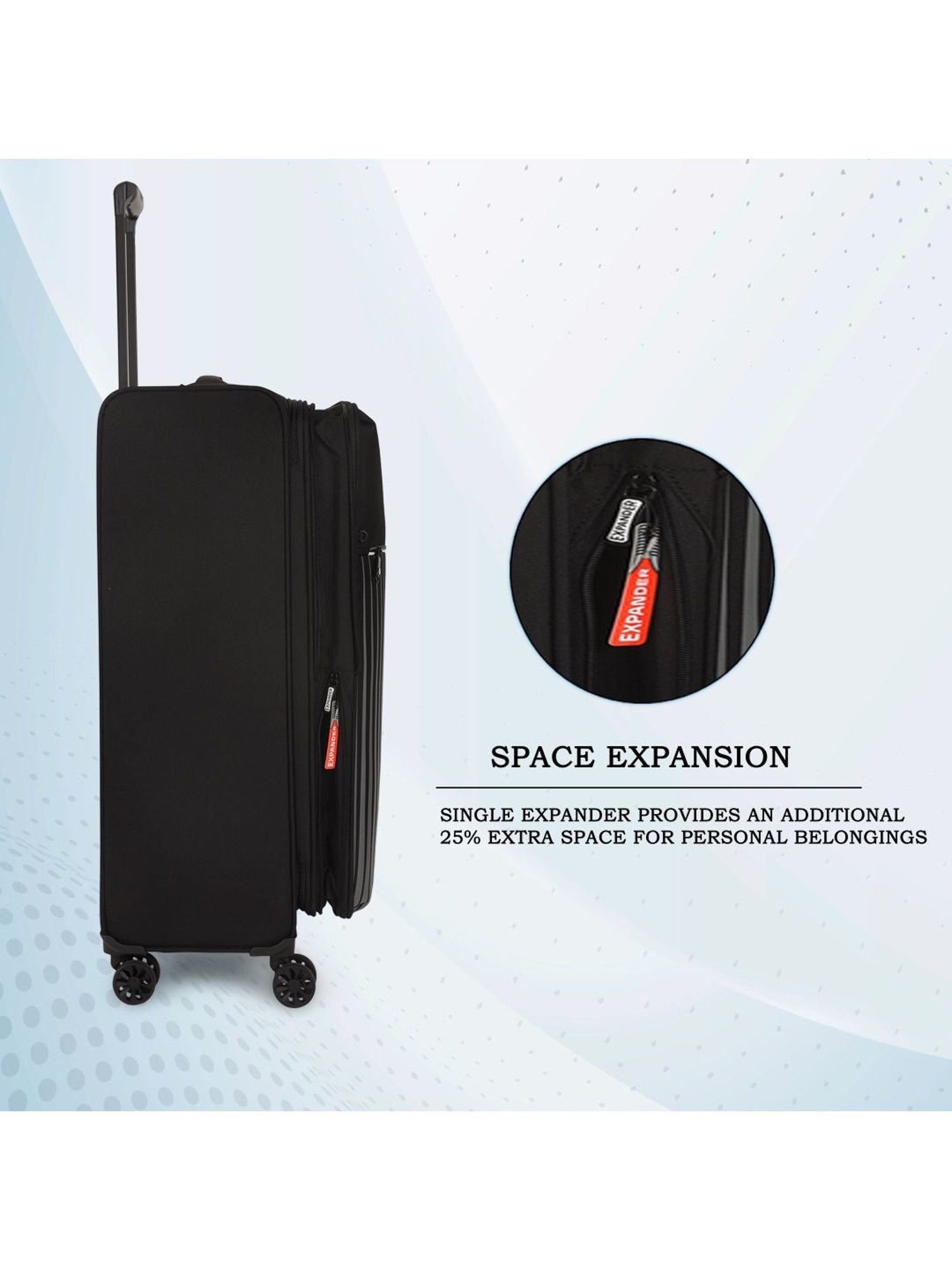 it luggage The Lite Black Large 28 inches Expandable Soft Case Luggage Trolley with TSA Lock