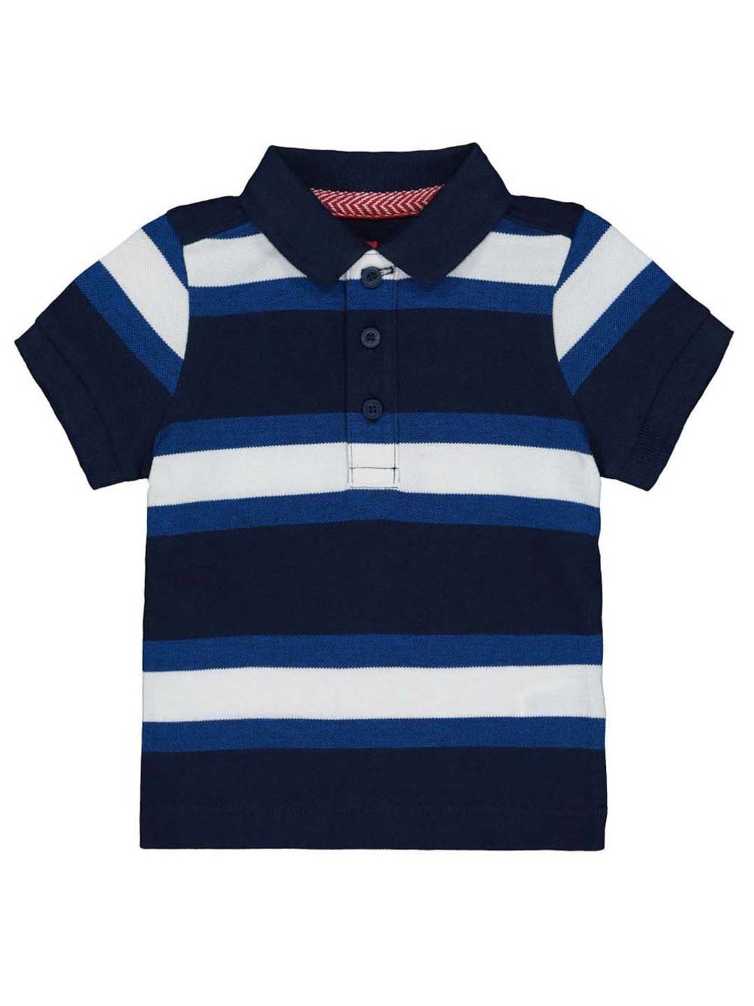 Mothercare Kids Navy & White Striped Polo T-Shirt