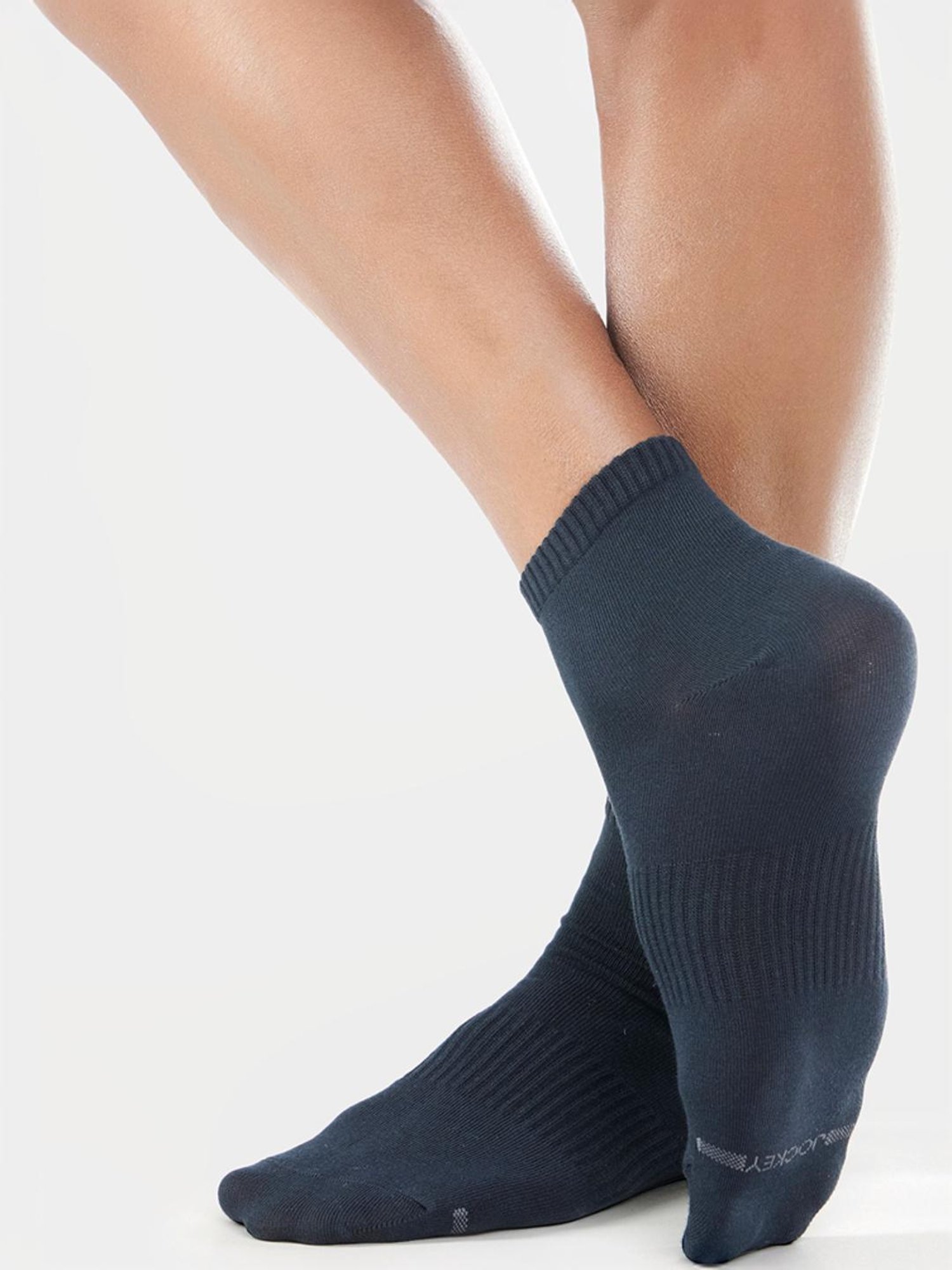 Jockey 7106 Navy & Blue Stretch Cotton Ankle Length Socks with Stay Fresh Treatment - Pack of 2
