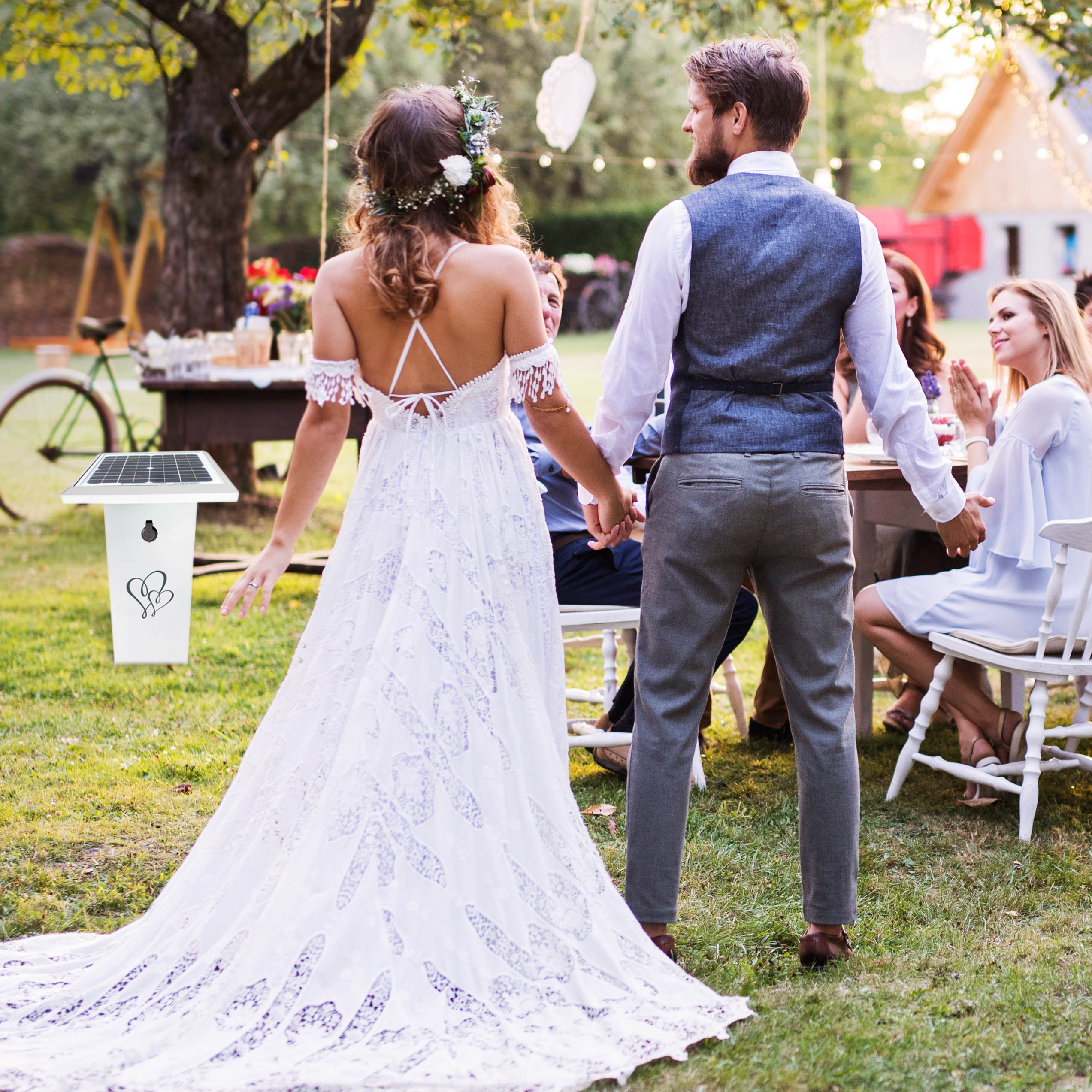 SuperCharge35&trade; Wedding Edition Solar Powered USB Charging Station