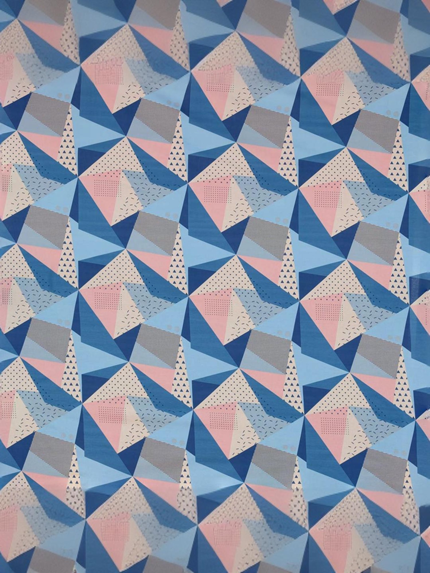 @Home Arias Blue & Pink 165 TC Cotton King Bedsheet with 2 Pillow Covers