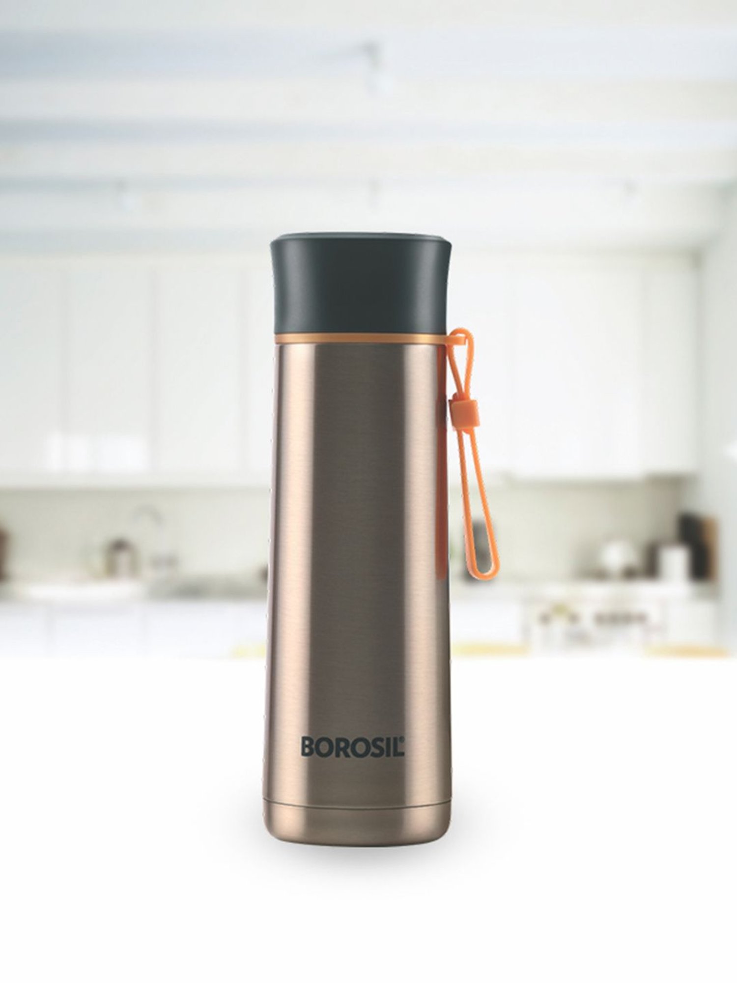 Borosil Gold Stainless Steel Hydra Sprint Vacuum Insulated Flask Water Bottle - 400 ml