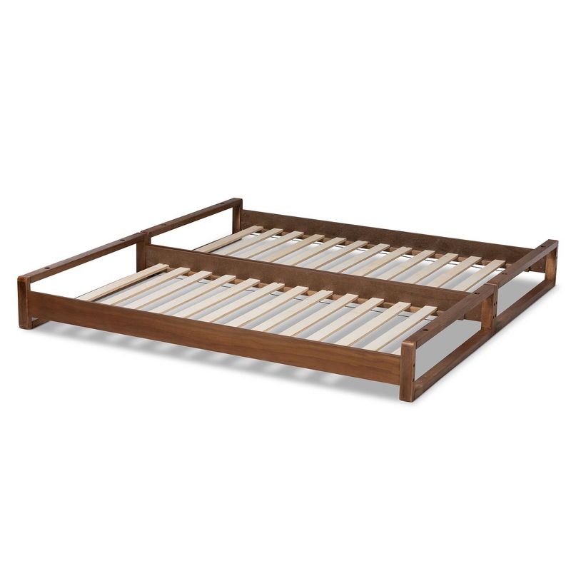King Klara Wood Expandable Bed Frame Walnut - Baxton Studio