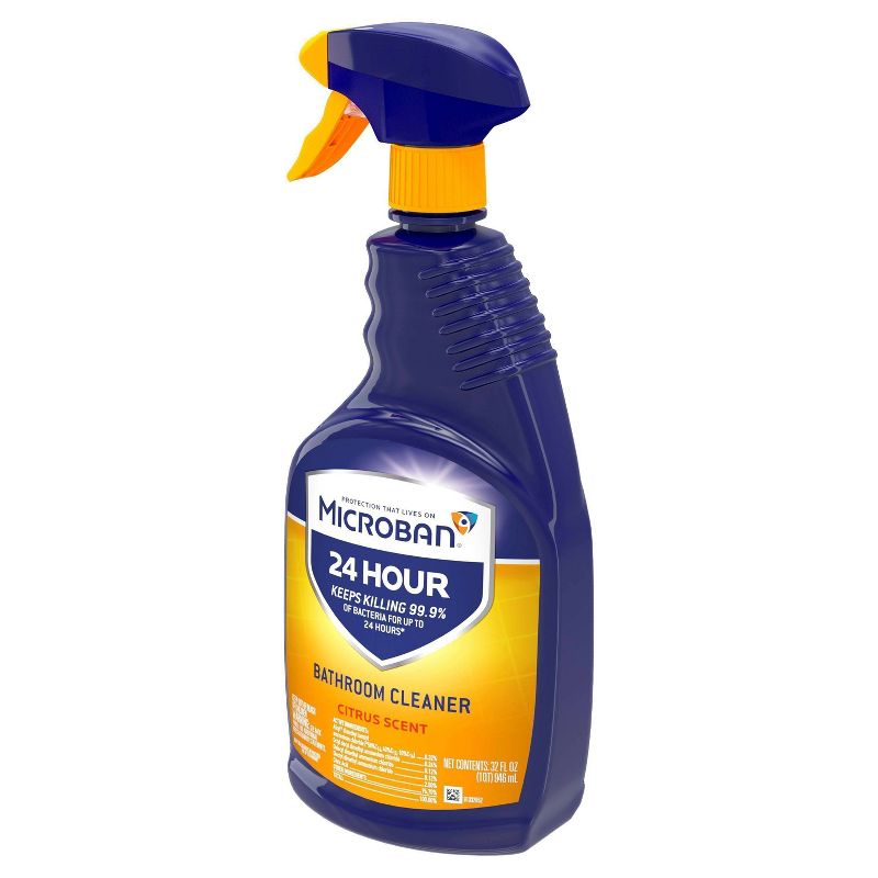 Microban 24 Hour Bathroom Cleaner and Sanitizing Spray - Citrus Scent - 32 fl oz