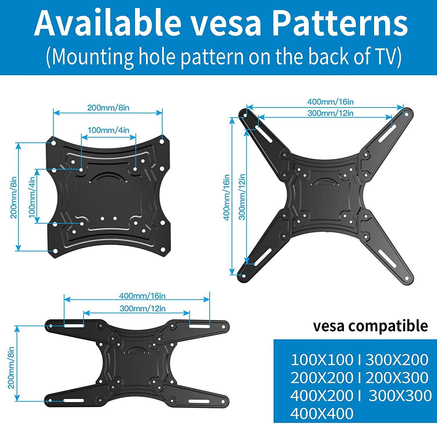 Fozimoa Full Motion TV Wall Mount for Most 26-55 Inch TVs with Swivels, Tilts & Extends, TV Bracket VESA 400x400 Fits LED, LCD, OLED, 4K TVs Up to 66 lbs, Fits Single Stud
