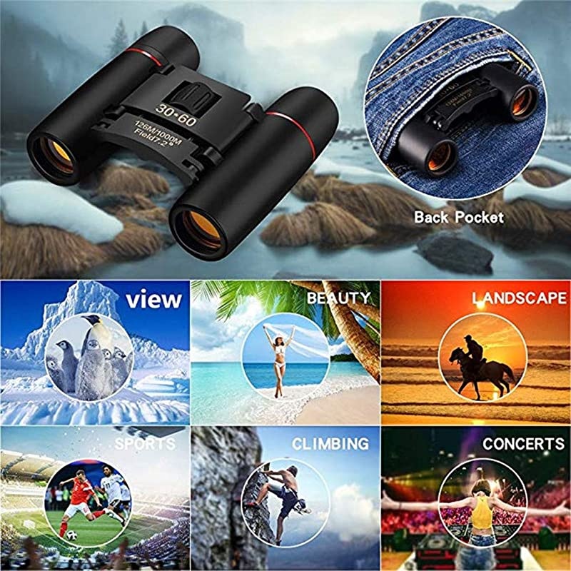 Binoculars for Adults Compact Mini Binoculars for Adults Kids Bird Watching Hiking Wildlife Hunting Portable Pocket Size Fogproof Waterproof Binoculars Telescope for Travelling