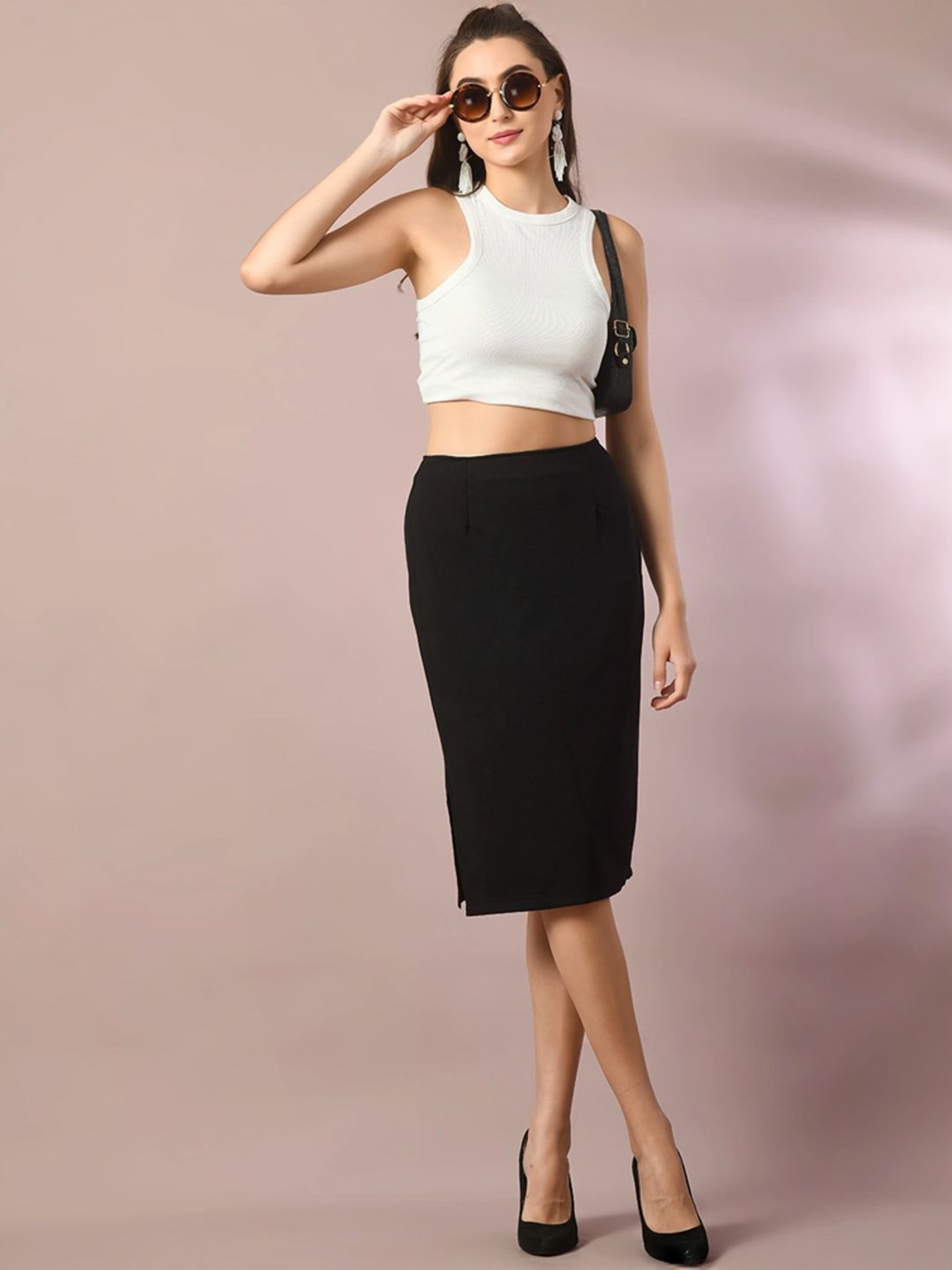 Myshka Black Bodycon Skirt
