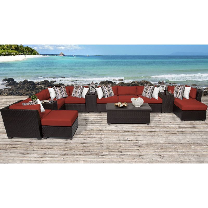 3pc Outdoor Wicker Conversation Set with Sofa Chairs & Table - Crestlive Products