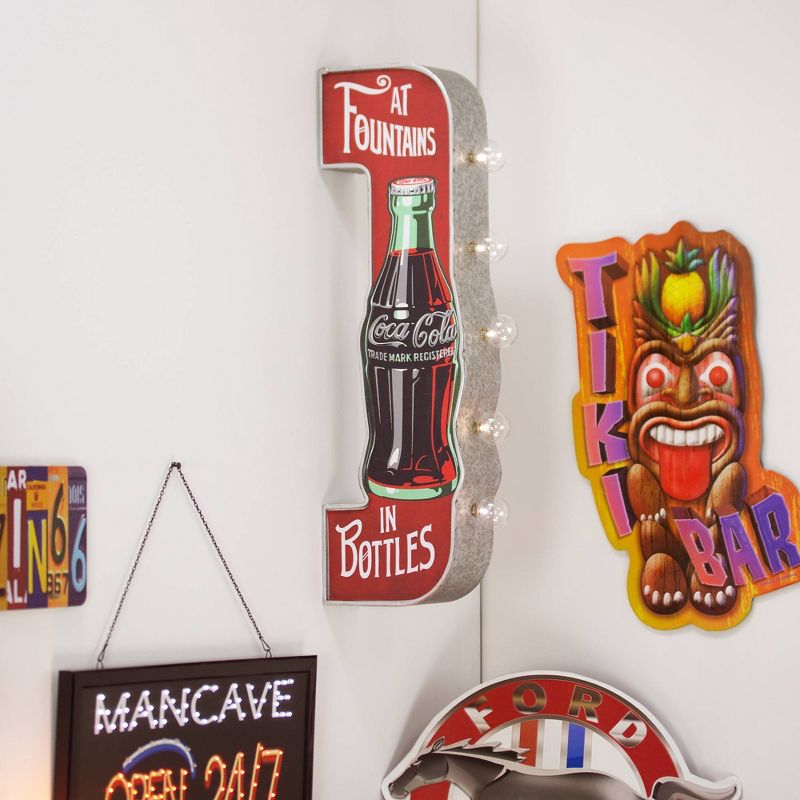Coca-Cola Officially Licensed Vintage in Bottles LED Marquee Sign Red/Silver - Crystal Art Gallery