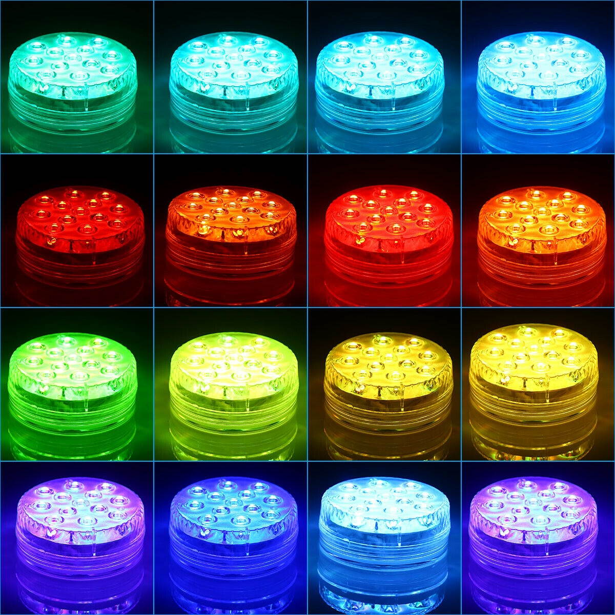 4PCS Swimming Pool Light RGB LED Bulb Underwater Color Vase Decor Light  Remote