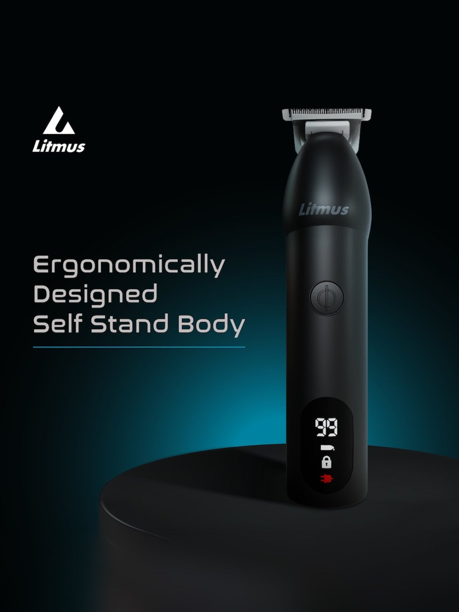 Litmus EDGE 05 Beard Trimmer for Men with 90 Min Runtime & 5 Mins Quick Charge (Matte Black Edition)
