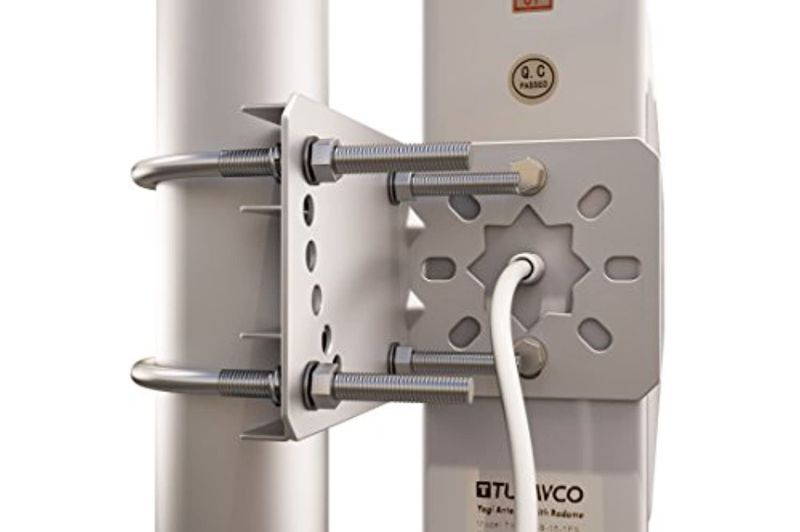 Tupavco TP545 Yagi Directional Roof Antenna 3G/4G/LTE Wide Band 11dBi 806MHz to 2.7GHz Range 2FT Cable w/ 2FT RP-SMA Male Cable to TS-9 Adapter - Cell Phone Signal Booster Log Periodic Cellula (TP545)