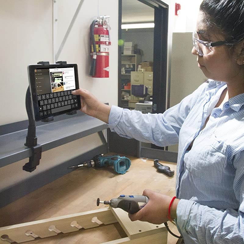 TabDock Flexpro Clamp- Heavy Duty C-Clamp Mount for All 7" - 10" Tablets ( iPad , Nexus, Samsung Galaxy Tab ) for Desks, Tables, Wheelchairs, etc : Great for Homes, Schools, Offices, Hospitals