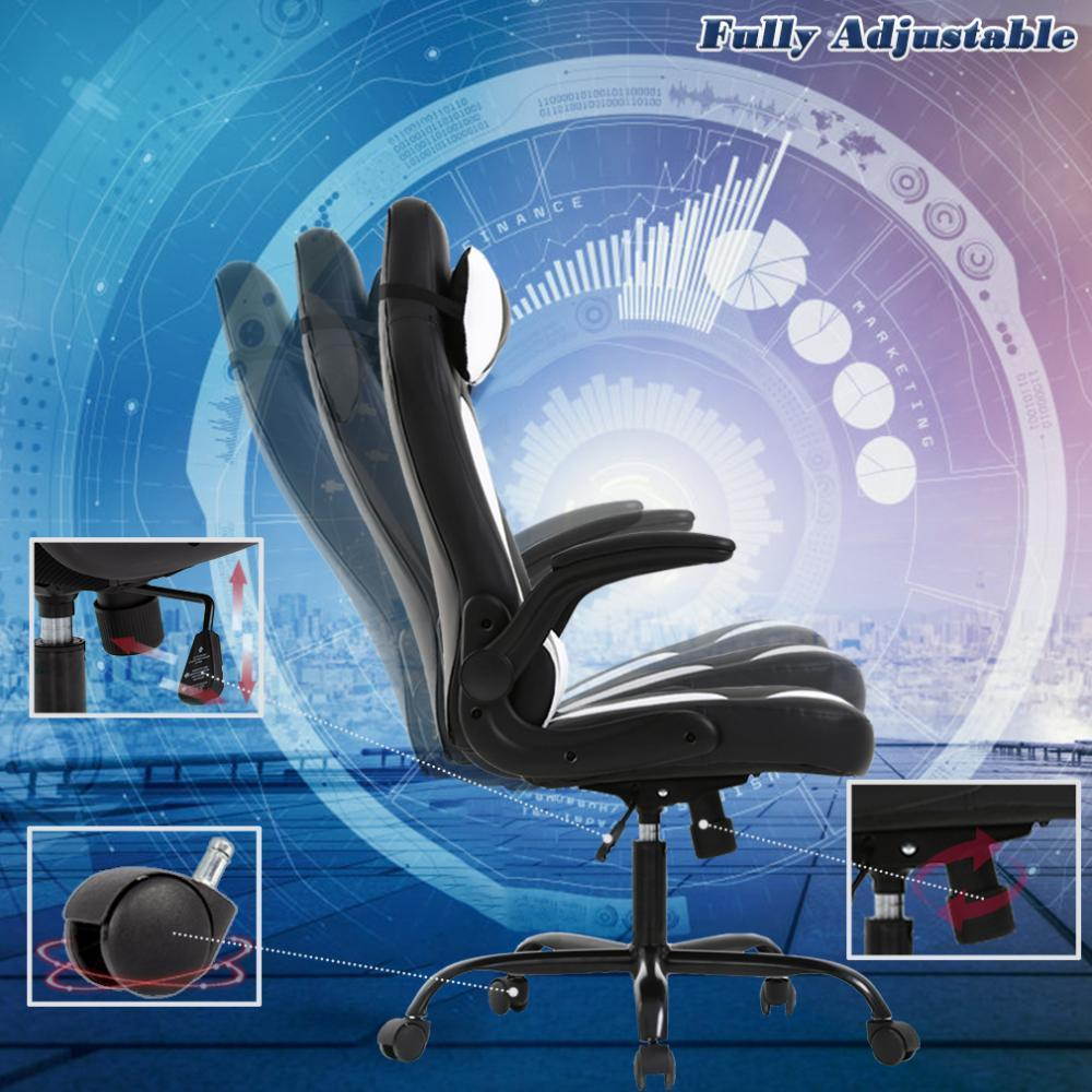 Gaming Office Chair, High-Back PU Leather Racing Chair, Reclining Computer Chair
