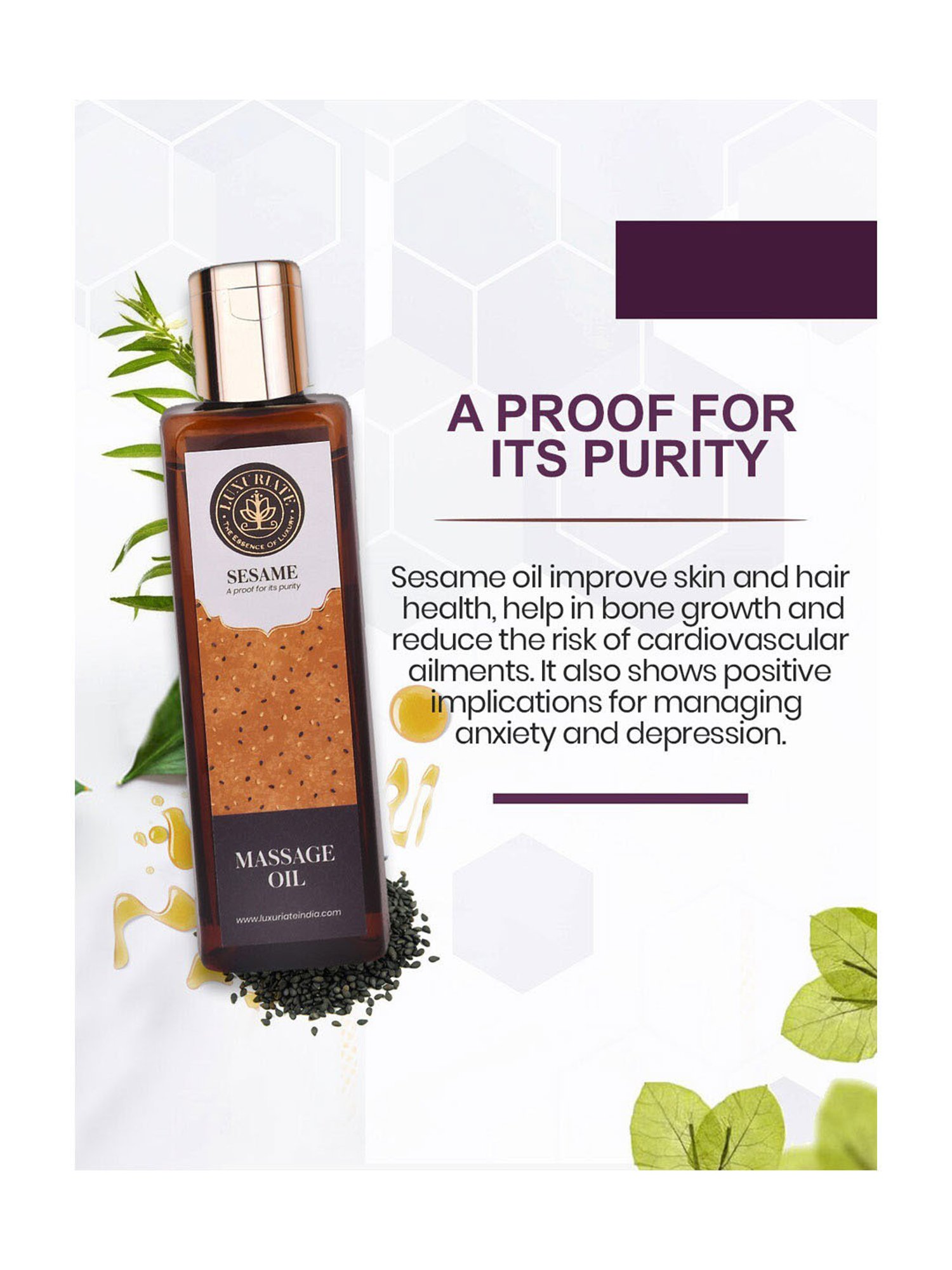 Luxuriate Sesame Massage Oil and Parijat Face Wash Cleanser Combo