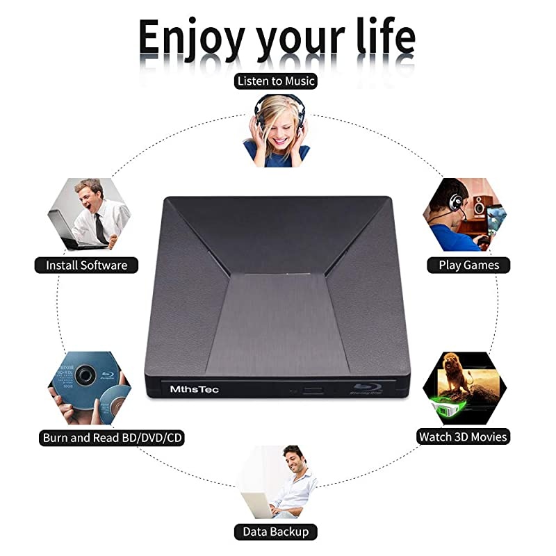 External Bluray DVD Drive  USB 30 and TypeC BluRay DVD Burner 3D Slim Optical Bluray CD DVD Drive Compatible with Windows XP7810 MacOS Linux for MacBook Laptop Desktop