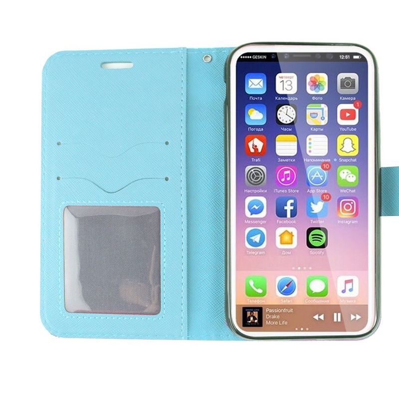 Apple iPhone X Case, by Insten Owl Stand Folio Flip Leather [Card Slot] Wallet Flap Pouch Case Cover For Apple iPhone X, Multi-Color by Eagle