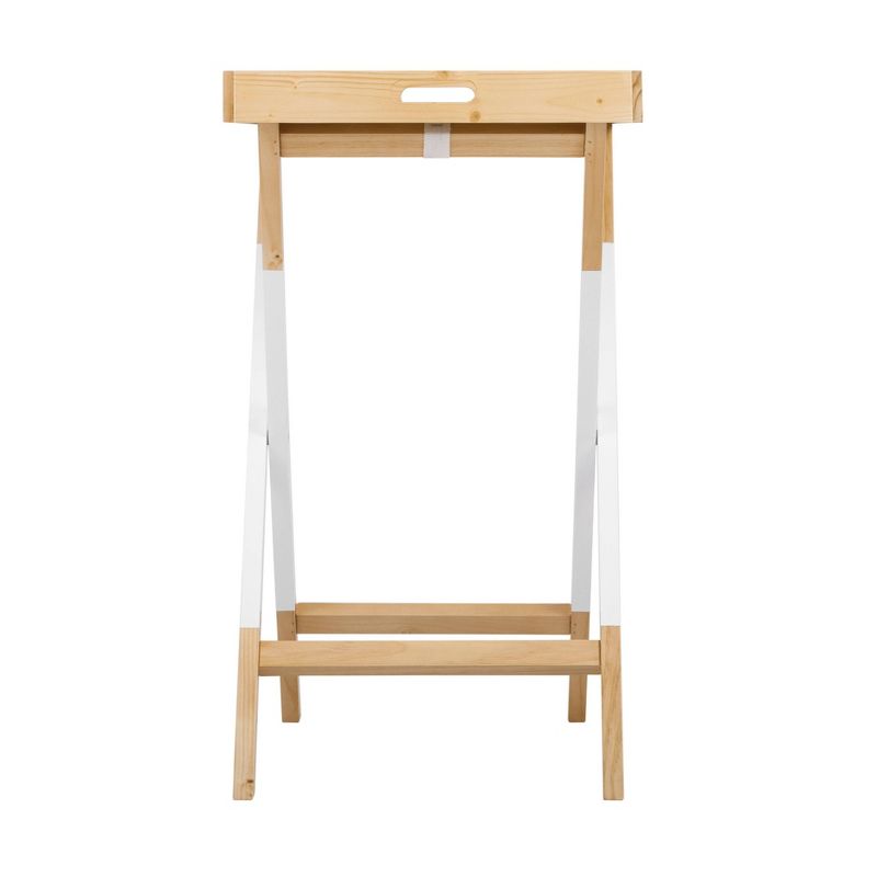 Remus Folding Tray Table Oak Brown/White - Universal Expert