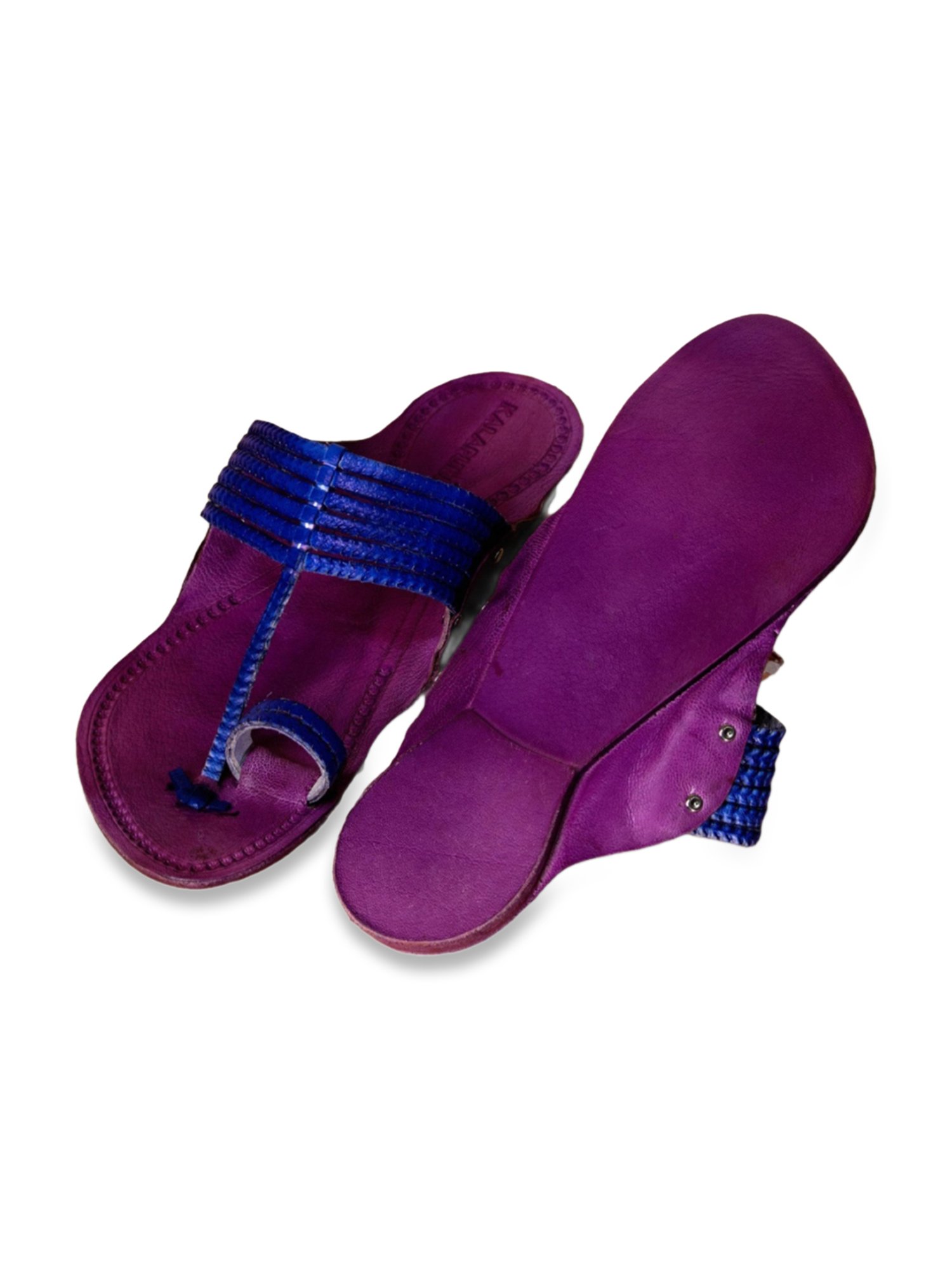 Kalapuri Men's Purple Kolhapuri Sandals