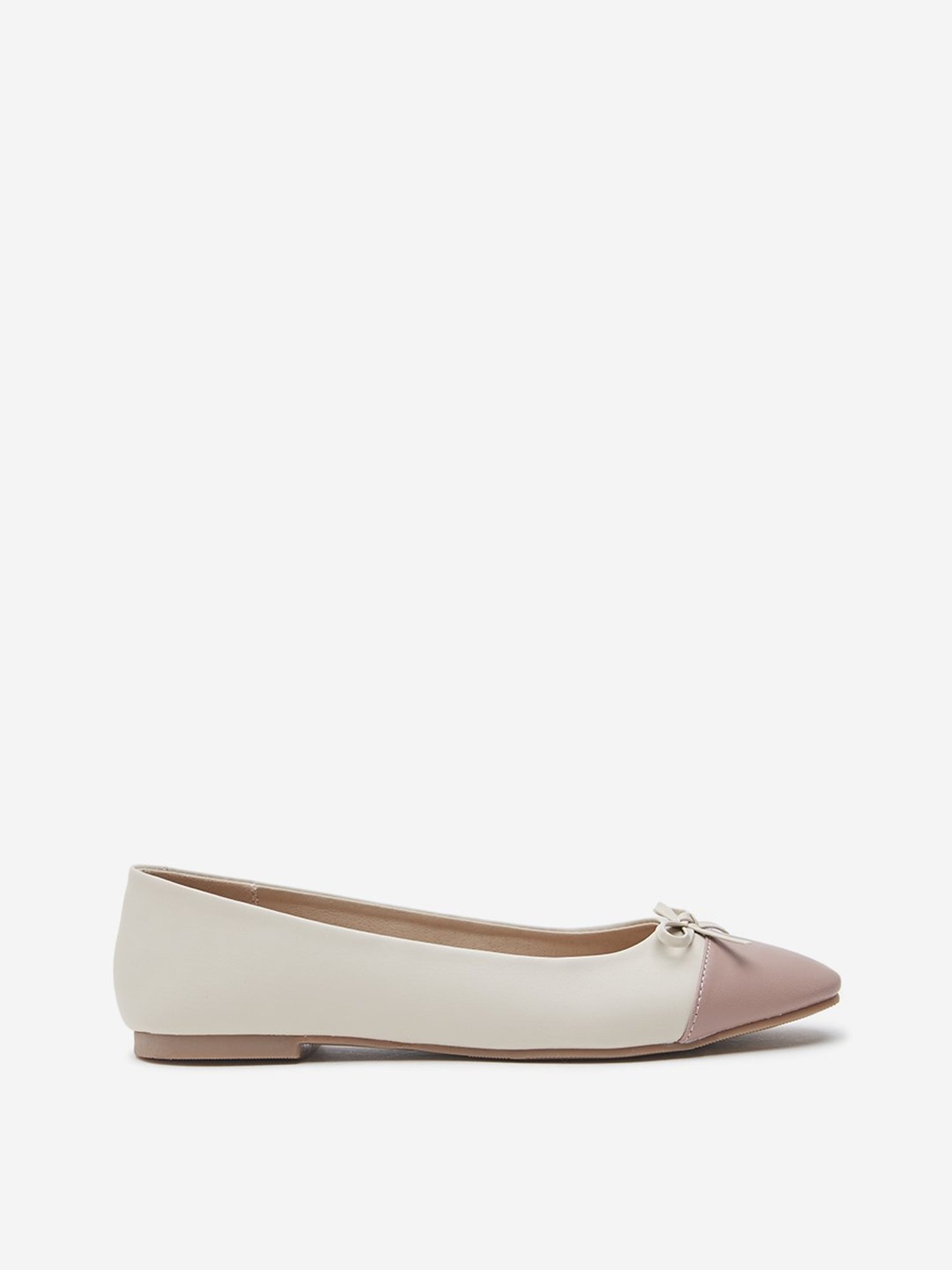 LUNA BLU by Westside Ivory Colour-Blocked Ballerina