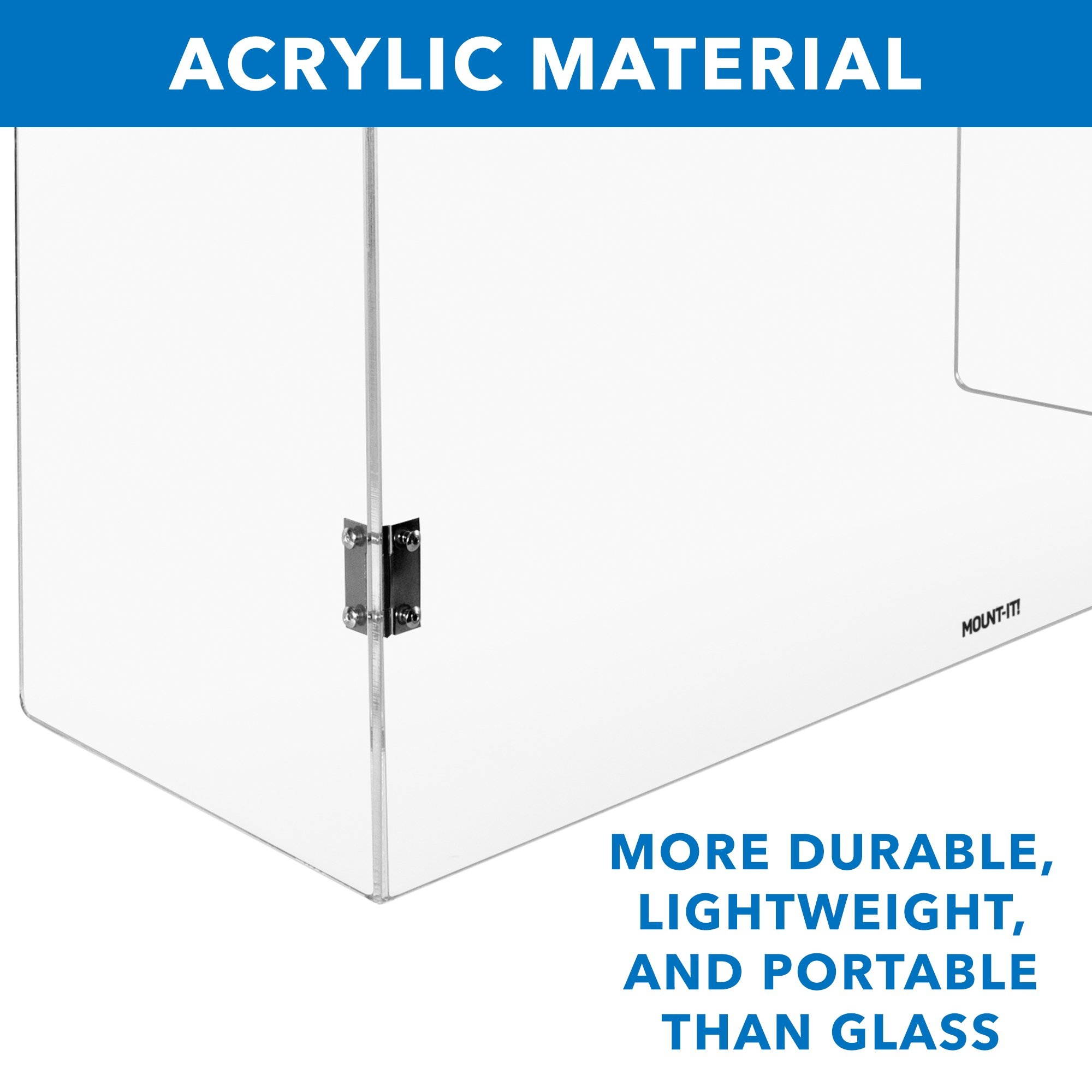 Mount-It! Acrylic Protective Sneeze Guard 27.6" x 19.7" x 25.6" | Foldable Clear Plexiglass