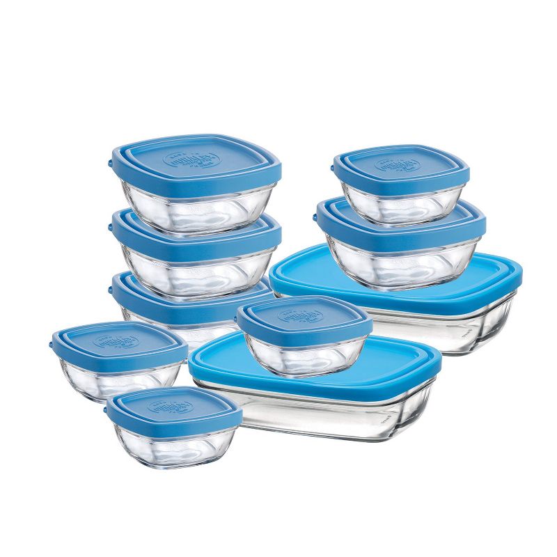 Duralex Lys 10 Piece Reusable Portable Baby Set Tempered Glass Bowl Storage Organizer Containers with Lids