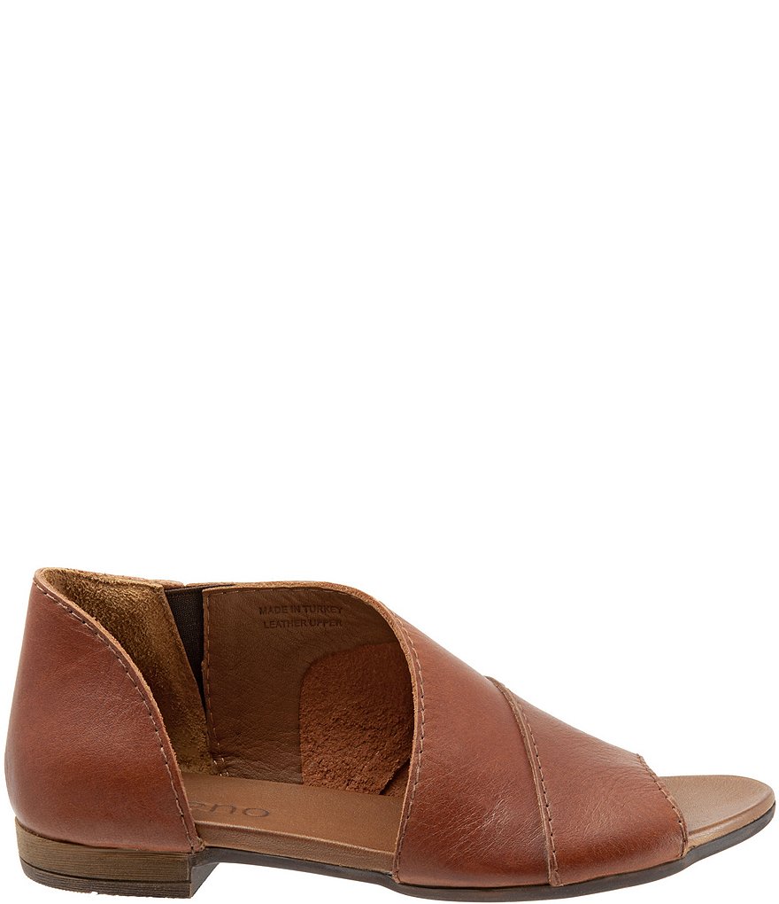 Bueno Tanner Leather Asymmetric Slip Ons