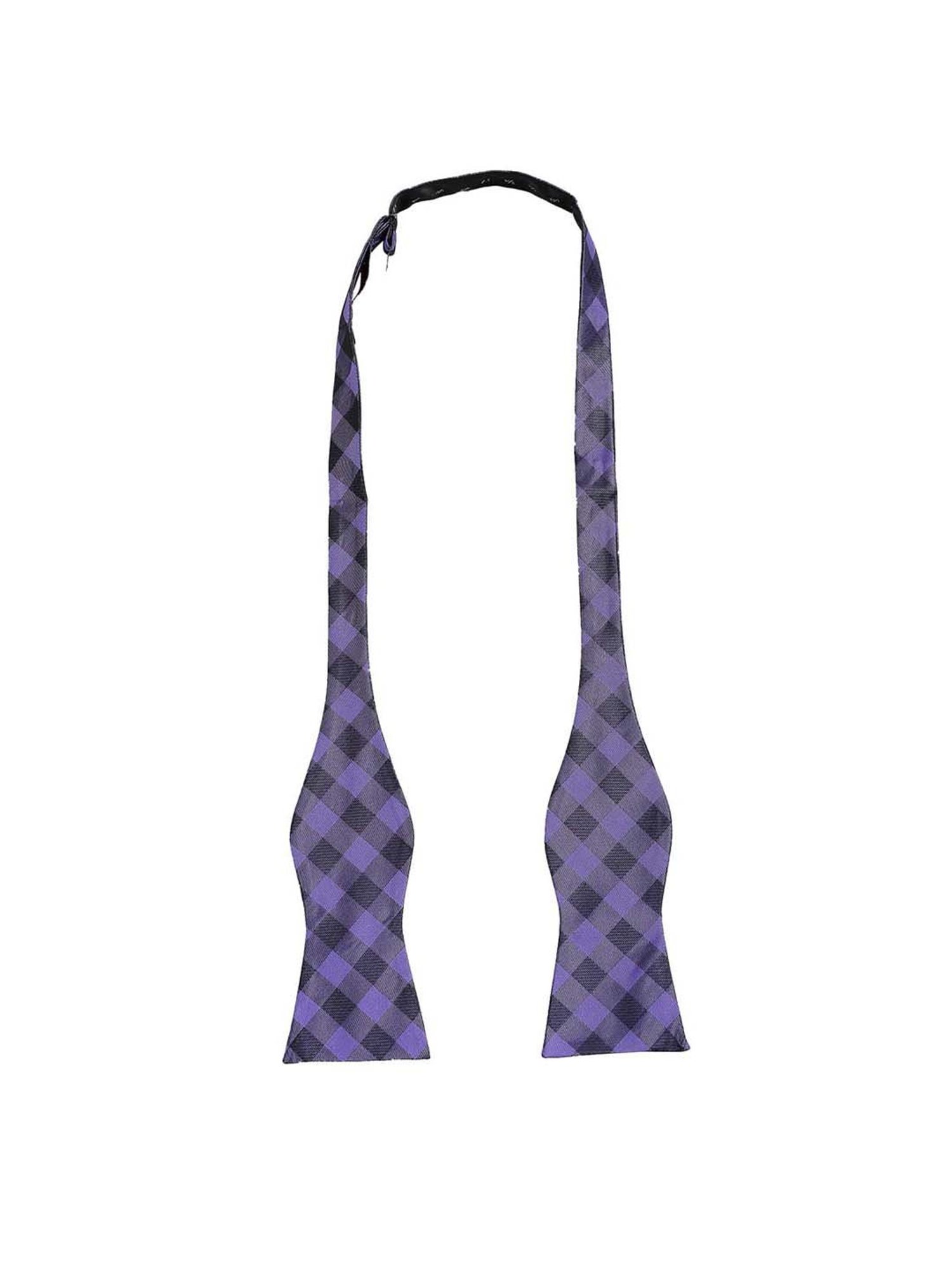 Alvaro Castagnino Purple Checks Bow Tie