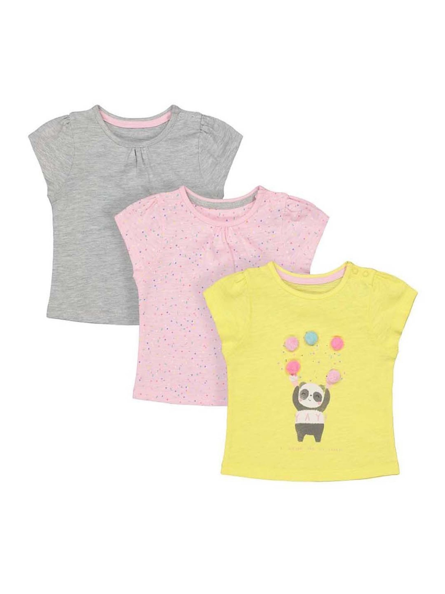 Mothercare Kids Multicolor Cotton Printed Top (Pack of 3)