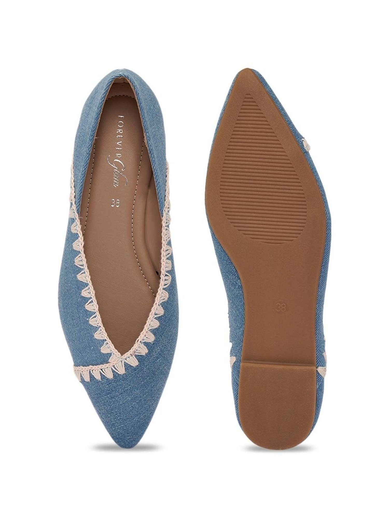 Forever Glam by Pantaloons Women's Blue Flat Ballets