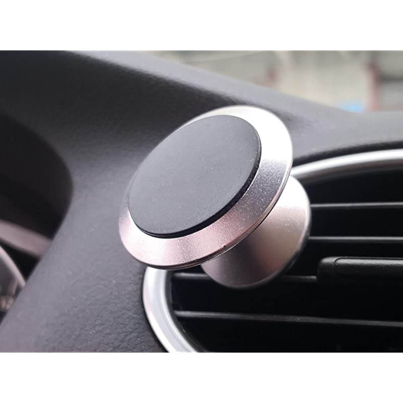 Car Mount, Radar Shape Design,Aluminum Alloy 360&deg; Rotation Air Vent Cell Phone Holder Car Cradle Mount Compatible for Cell Phones and Mini Tablets (Gold)