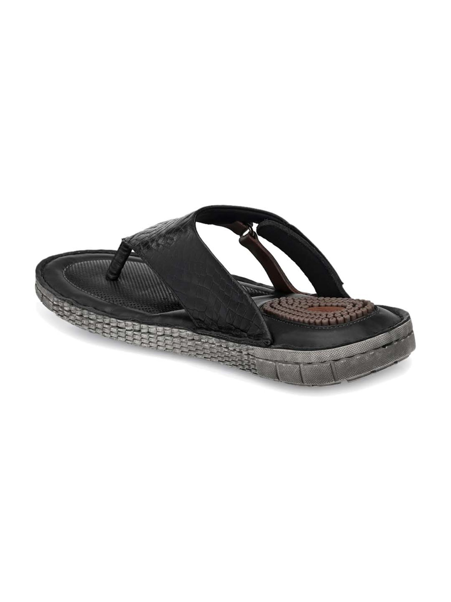 Hitz Men's Black Casual Sandals