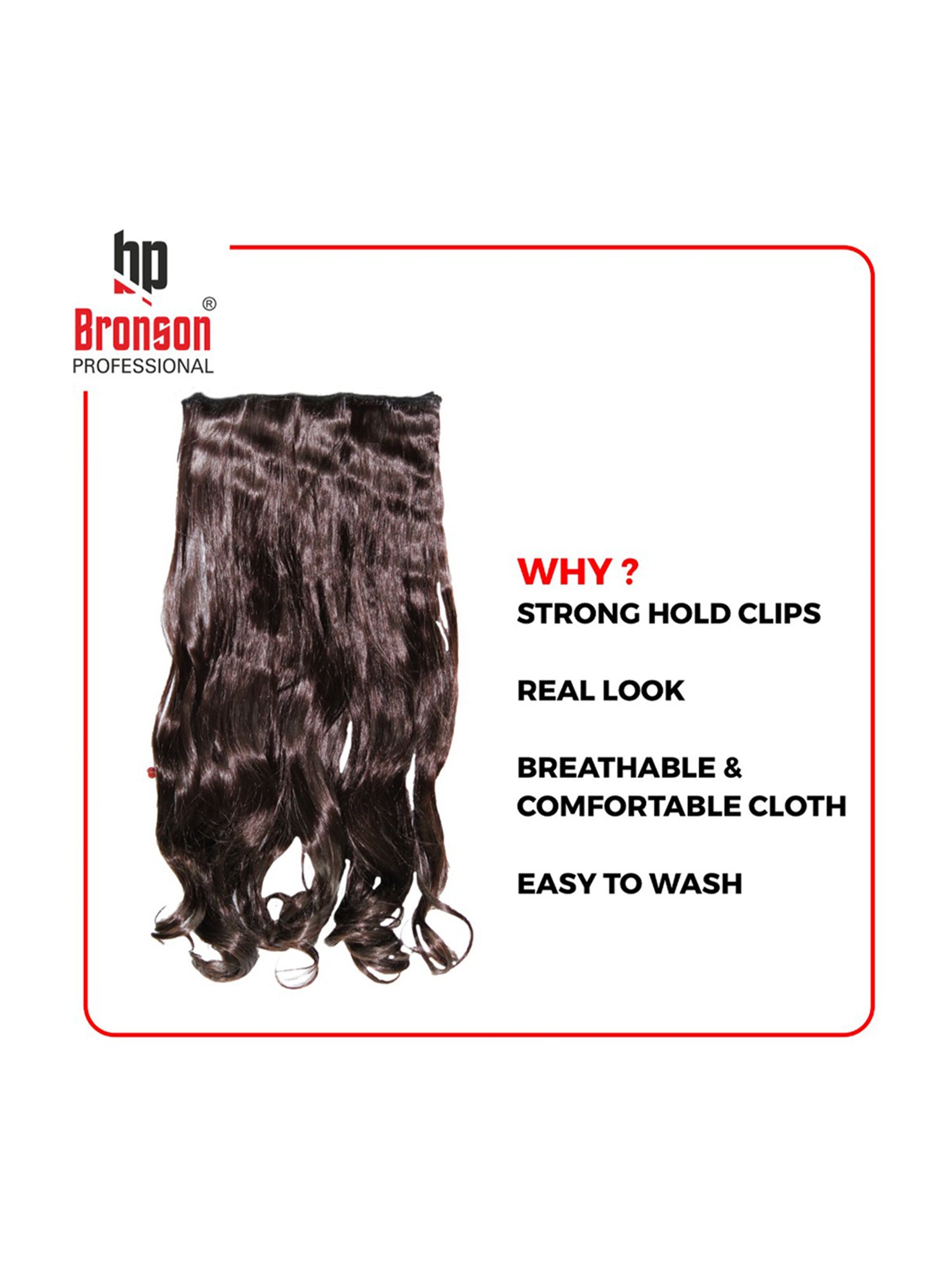 Bronson Professional Out Curl 5 Clip-In Hair Extensions Dark Brown No. 4 - 24 Inches