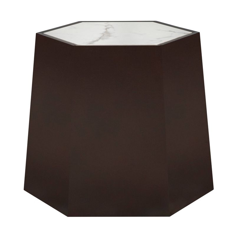 Wallace Hexagonal Side Table Walnut - angelo : Home