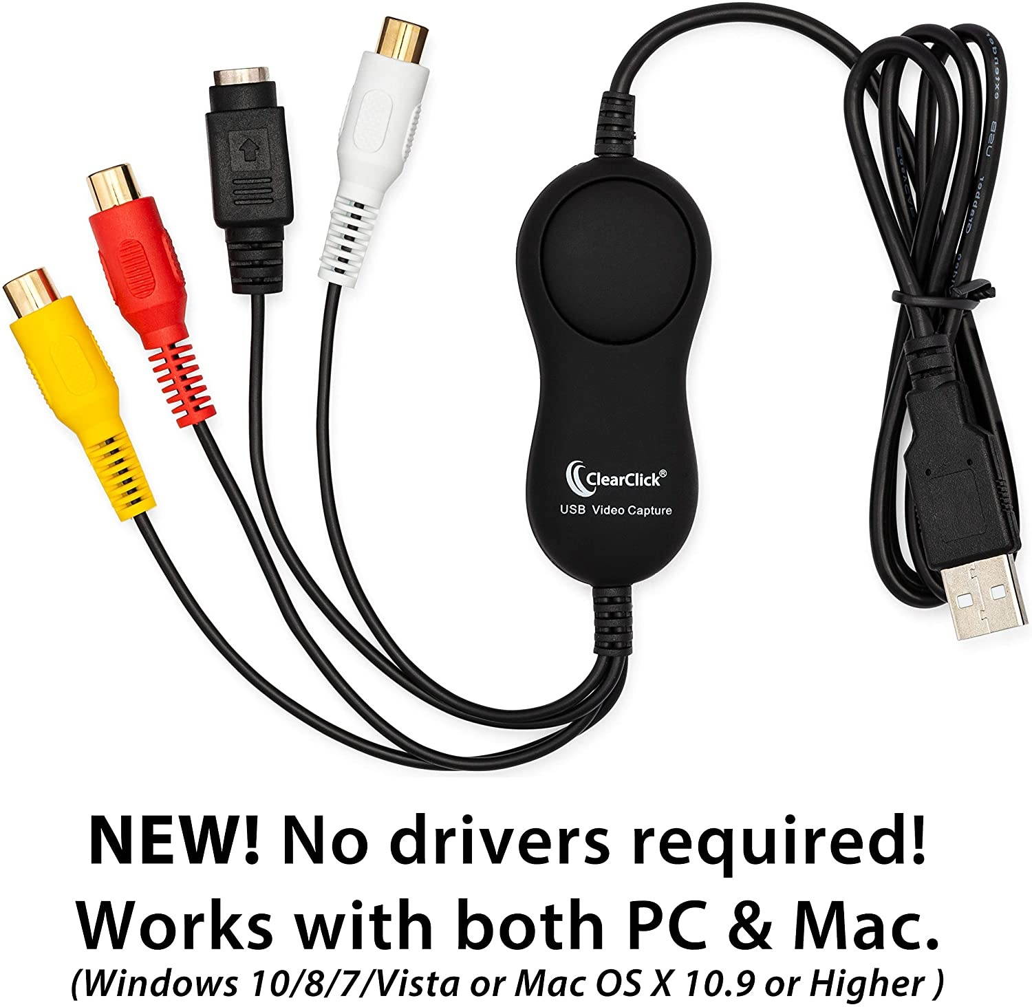 ClearClick VHS to DVD Kit for PC & Mac - USB Device Software Instructions & Tech Support - Capture Video from VCR VHS Hi8 Camcorders Gaming Systems