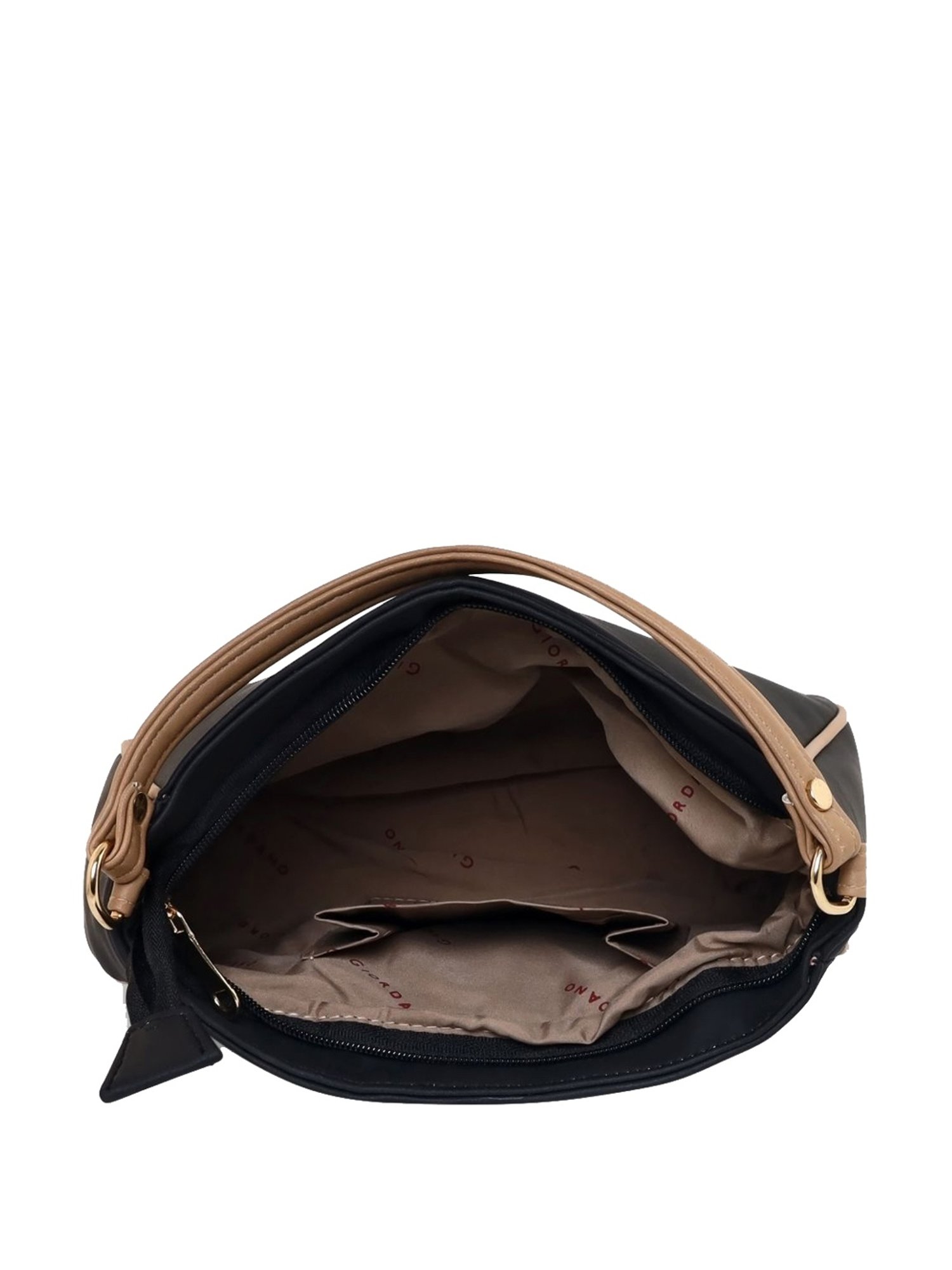 Giordano Black Solid Large Sling Handbag