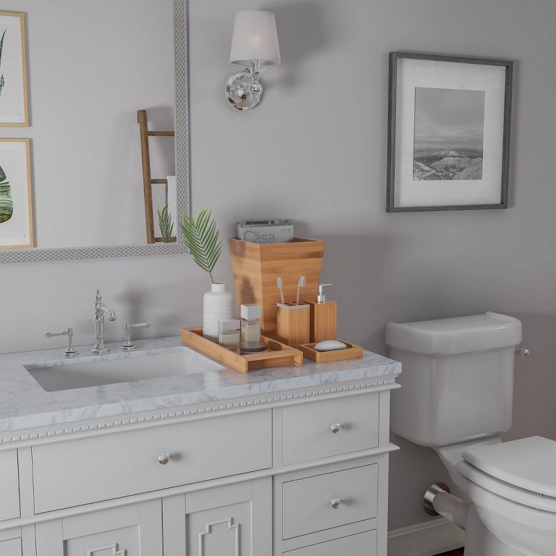 5pc Bamboo Bath Accessories Set Brown - Hastings Home