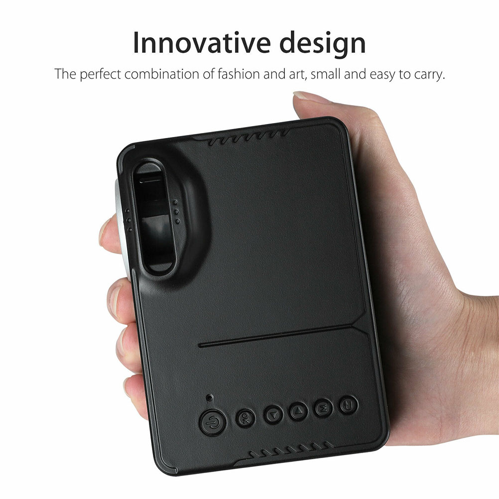 UKCOCO Mini Projector Portable 16:9 Full HD 1080p LED Screen Multimedia Movie Projector 80" Display Home Theater Cinemae w/HDMI/AV/USB Ports